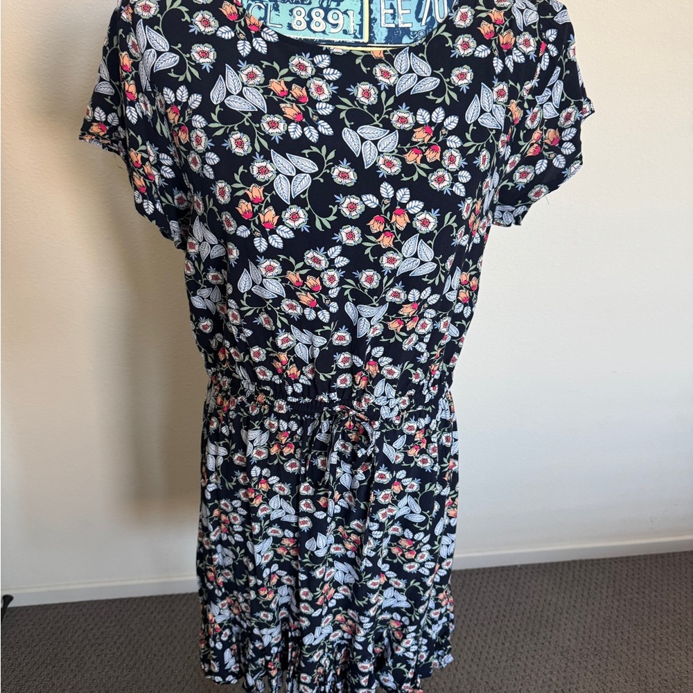 LOFT Navy Floral Mini Dress - Picture 5 of 9